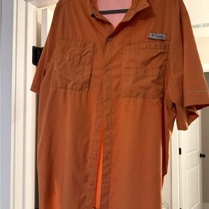 Miami Men's Orange Casual Button Down Shirt